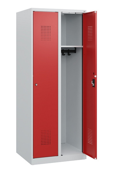 C+P Spind Evolo PLUS, 2 Abteile, 1530x600x500mm, 7035/3000, Zylinderschloss, 0490005-20 S10024