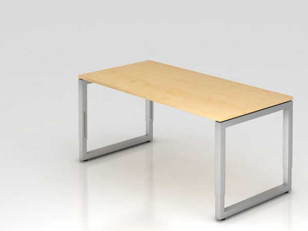 Hammerbacher Schreibtisch O-Fuß eckig 160x80cm Ahorn, Rechteckform mit schwebender Tischplatte, VRS16/3/S