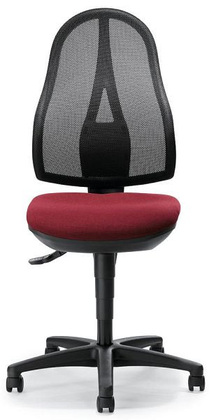 Deskin Bürodrehstuhl COMFORT NET ohne Armlehnen, Permanentkontakt-Mechanik, Bezug Stoff Basic G, Farbe bordeaux, 275649