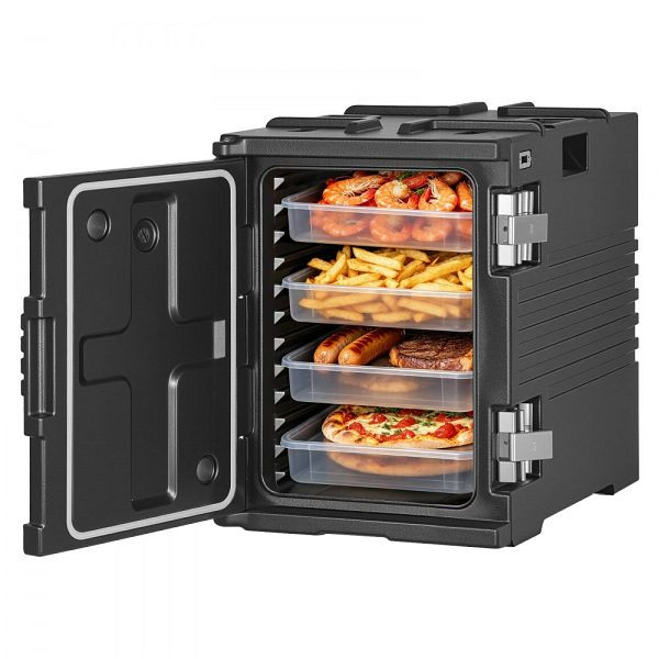 VEVOR Thermobox 90 L, Isolierbox LLDPE 650x450x620 mm, Transportbox für Speisen & Getränke, Pfannengrößen (ohne), SPBWXHSLLDPE96BR1001V0