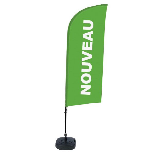 Showdown Displays Beachflag Alu Wind Komplett-Set Neu Grün Französisch ECO, BFAW310-WT21-I500ECO
