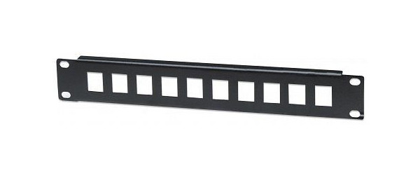 INTELLINET 10-Port Patchpanel, unbestückt, 10", 1 HE, schwarz, 714860