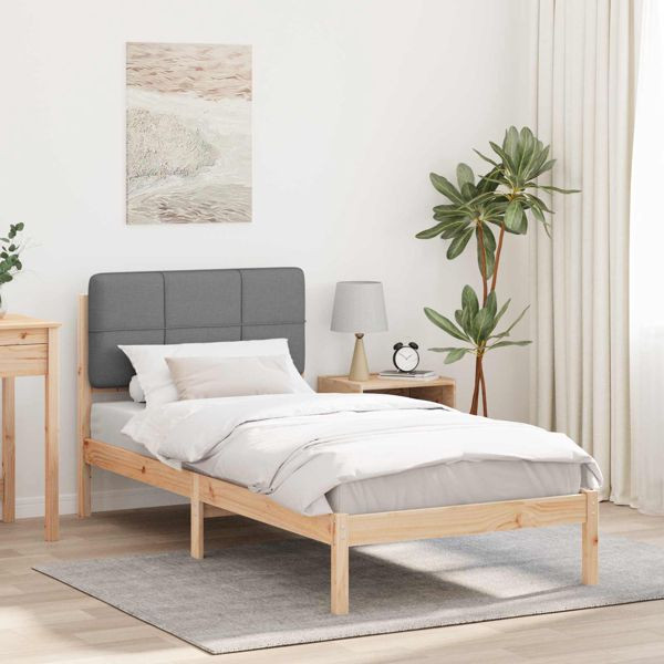 vidaXL Bettgestell mit gepolstertem Kopfteil Hellgrau 80 x 200 cm, 878009