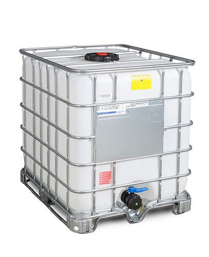 DENIOS IBC Gefahrgut-Container, EX, Stahlkufen, 1000 Liter, NW225, Auslauf NW80, 266175