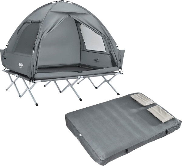 SoBuy Campingzelt mit Luftmatratze und Zubehör Set 193x145x188 cm, OGS32-II-L-HG-TP