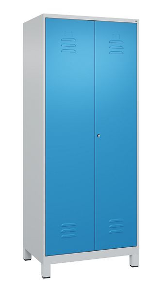 C+P Mehrzweckschrank Classic PLUS, Putzmittel-Spind, Füße, 2 Abteile, 1950x800x500mm, 7035/5012, Zylinderschloss, 080110-02 S10018
