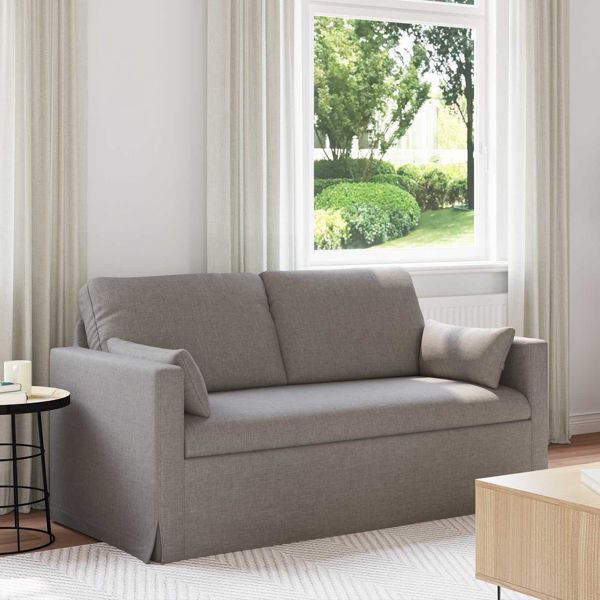 vidaXL Sofa 140cm Taupe Metall, 42024366, 8721364376670