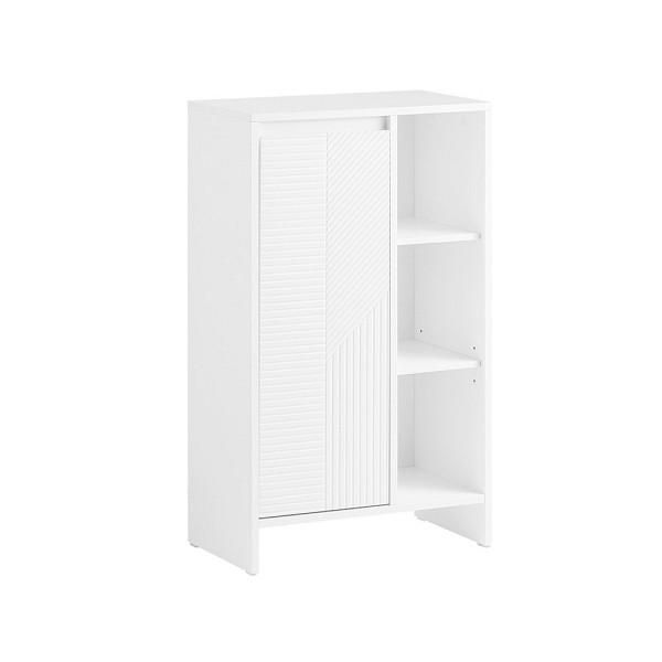 SoBuy Wäscheschrank mit einer Tür Weiß 50x30x86 cm, Klassisch, BZR156-W
