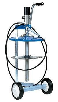 Rapid Füllgerät für Zentralschmieranlagen und Abschmiergerät für 50 kg Fettgebinde, Innen- Ø 380-410 mm, Druckluftpumpe 1:55, 62 314