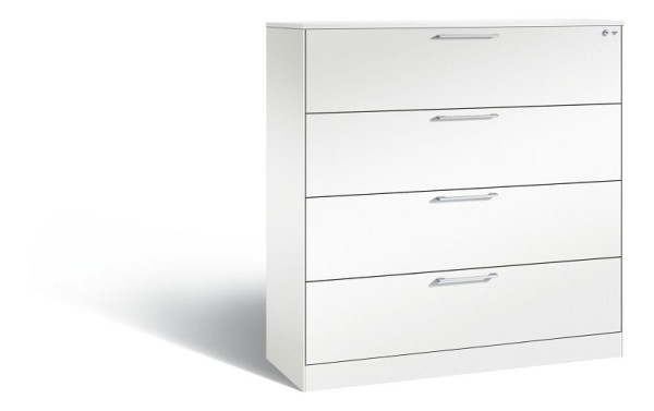 C+P Hängeregistraturschrank Asisto, H1310xB1200xT435mm, Farbe: Verkehrsweiß, Bügelgriff, 146021-413 S10147