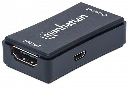 MANHATTAN 1080p HDMI-Repeater, Aktiv, verlängert HDMI-Audio-/Videosignale auf bis zu 45 m, schwarz, 207799