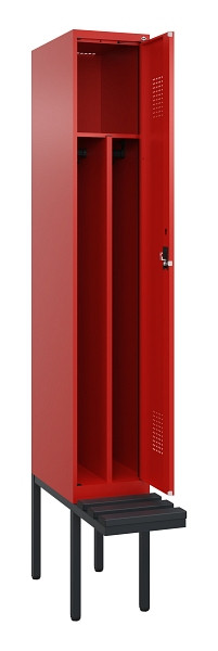 C+P Spind Evolo PLUS, 1 Abteile, 2120x300x815mm, 3020/3020, Haken 4, Zylinderschloss, Material Sitzfläche Kunststoff, 0490407-10F S10105