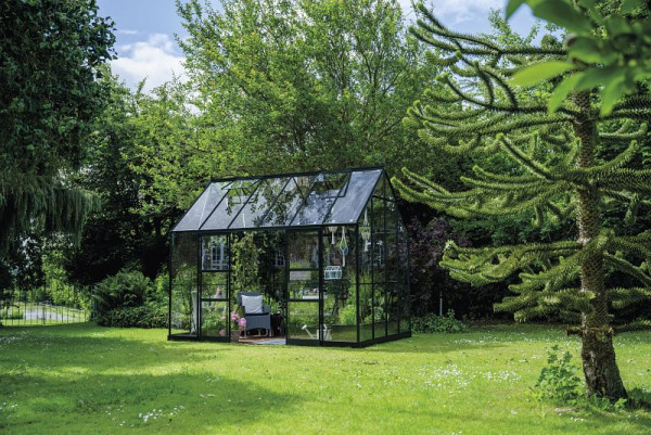 Halls ICON Planthouse 8, 9.7 m² Schwarz mit 3 mm Sicherheitsglas, HR01464