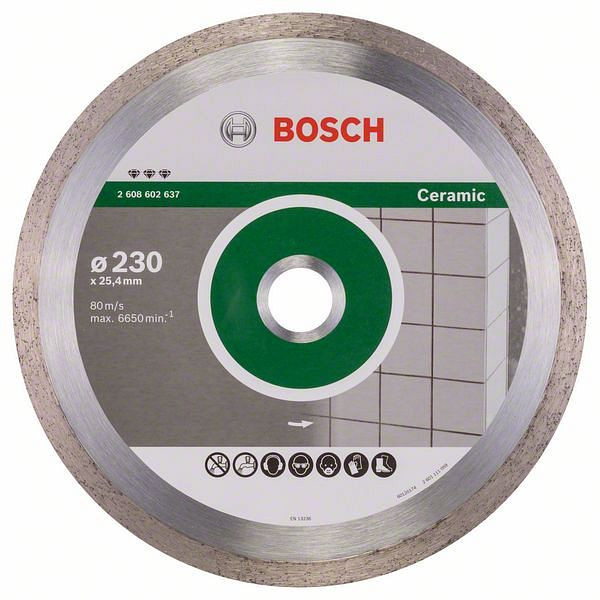 Bosch Diamanttrennscheibe Best for Ceramic, 230 x 25,40 x 2,4 x 10 mm, 2608602637