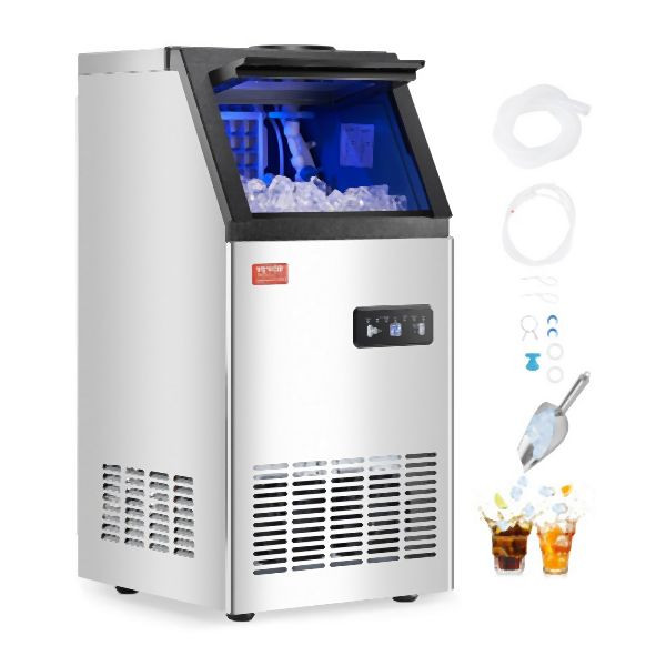 VEVOR Kommerzieller Eisbereiter, freistehender Schrank, Maschine, 80 lbs/24 h, 36 Eiswürfel, SYYTSFBZBJX8140GJV2