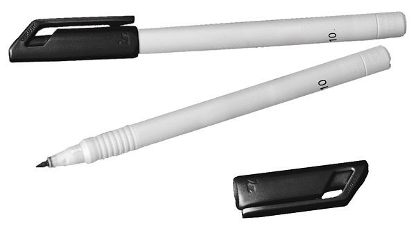 SafetyMarking Faserschreiber, Ausführung: Superfeinstrich, Schriftfarbe schwarz, mit leicht einätzender Tinte, Kunststoff, VE: 5 Stück, 90.7211