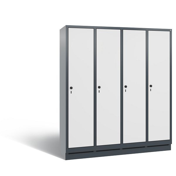 C+P Spind Evolo, 4 Abteile, H1800xB1590xT500 mm, Anthrazit/HPL Weiß, 48020-42 S10814