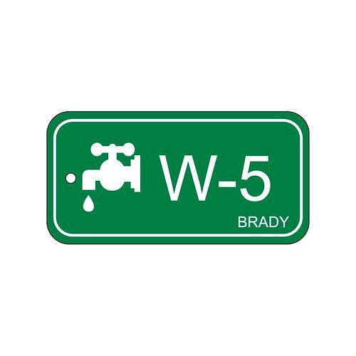 Brady Anhänger für Energiequellen, Wasser, Beschriftung W-5, VE: 25 Stück, 311922