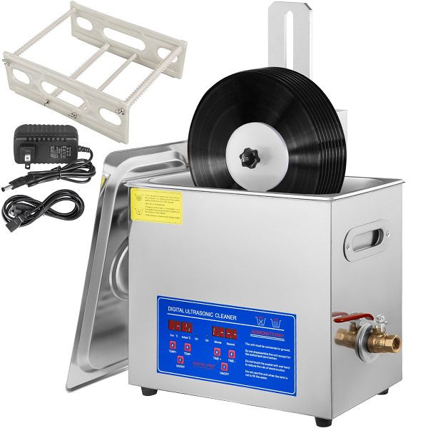 VEVOR 6L Ultraschall-Schallplatten-Reinigungsmaschine Komplettset Trockengestell, QXJPS-30AJHJPQX01V2