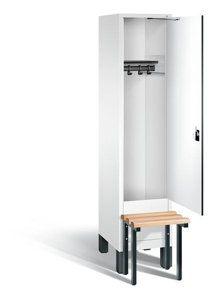 C+P Garderobenschrank Evolo, H1850xB420xT815mm, Farbe: Verkehrsweiß / Dekor Weiß, 48030-12 S10100