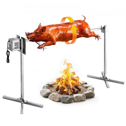VEVOR Lammgrill 38 W 60 kg 1422,4 mm Drehspieß Spanferkelgrill Edelstahl für Gartenpartys, Hochzeiten, Camping und Feste, 3 U/min, KZSNXDXZKJ5621J5U001V2