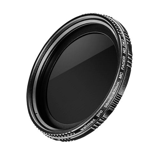 Walimex pro ND-Fader ND2-ND400 MC 58mm, Graufilter aus mehrfach vergütetem Glas, Verlängerung der Belichtungszeit von Faktor 2 bis 400, 1019977