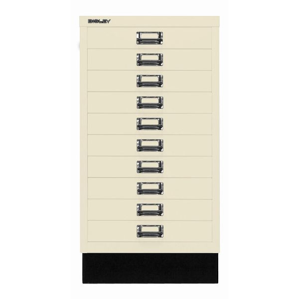 Bisley MultiDrawer™, Inkl. Sockel, DIN A3, 10 Schubladen, 669 hellelfenbein, L29A310S669