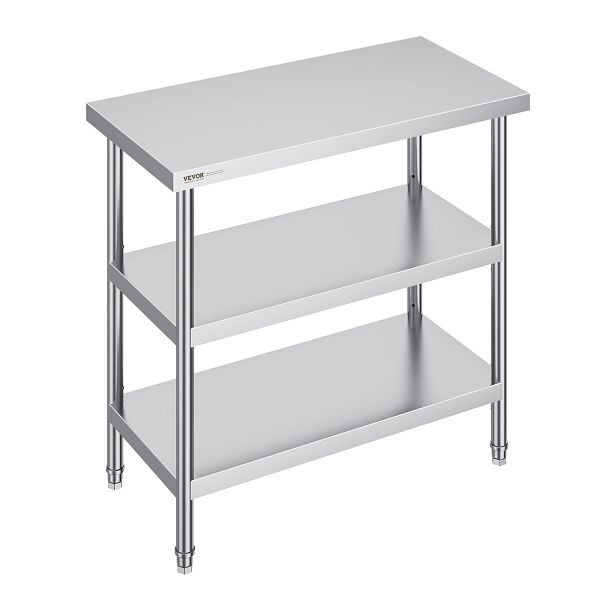 VEVOR Edelstahl-Lebensmittelzubereitungstisch Küchen-Arbeitstisch 457x914mm, CFBXGGZTSCGZKRMMXV0
