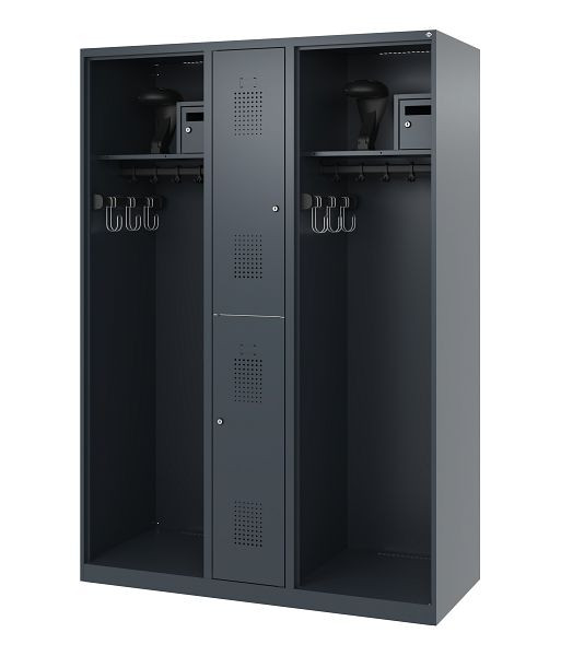 C+P Feuerwehrspind Evolo, Modell MAXI, 2 Abteile, H1850B1300T500 mm, Anthrazit, 0496015-030 S10004