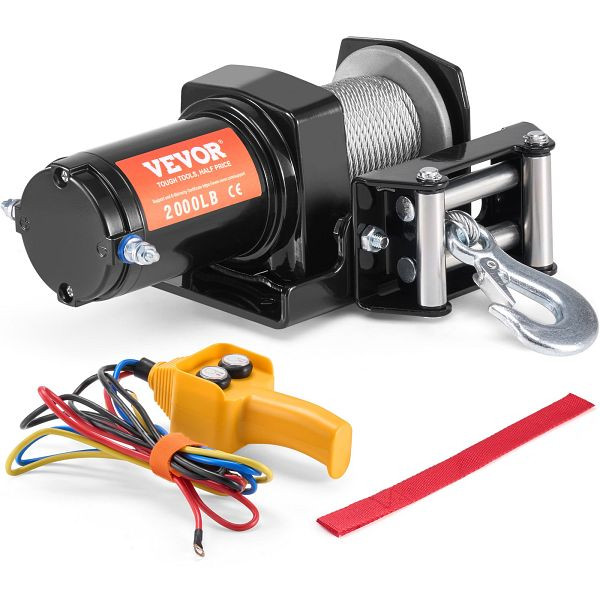 VEVOR Elektrische Seilwinde 12V DC 907kg Elektrowinde Motorwinde 7-strängig, ATVGSSJP2000PXII1V9