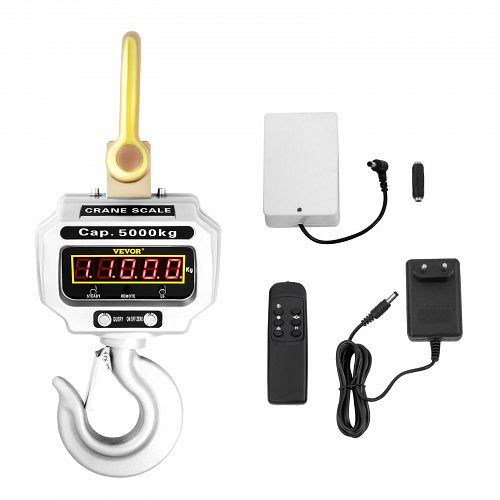 VEVOR Wildwaage Digital 5000 Kg mit hoher Genauigkeit elektronische Kranwaage Digitale Haken Mini tragbare Hängewaage, OCS-T-5TDZDC00001V2