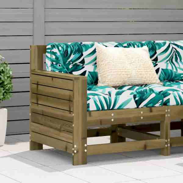 vidaXL Gartensofa mit Armlehne Kissen Kiefernholz Imprägniert, 844924
