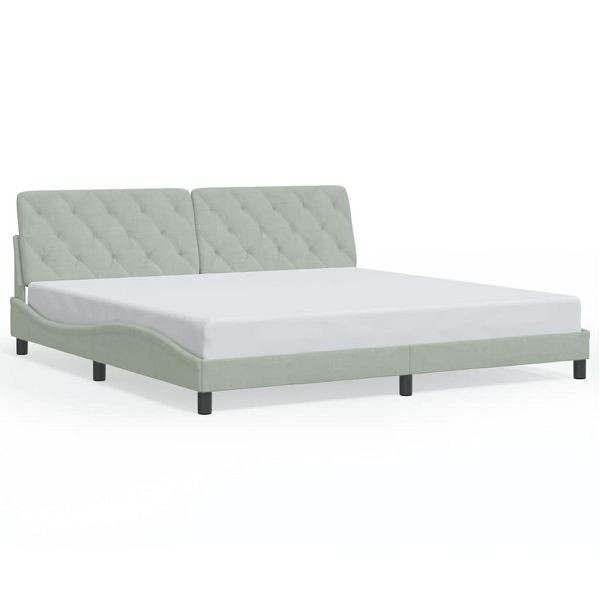 vidaXL Bettgestell mit Kopfteil Hellgrau 200x200 cm Samt, 3207941