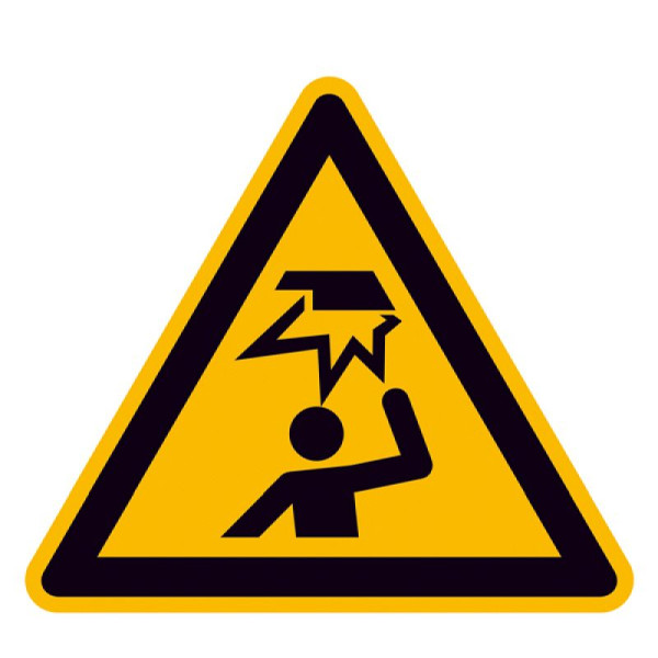 Stein HGS Warnschild, Warnung vor Hindernissen im Kopfbereich, 100 mm/Folie,selbstklebend, 21.a8210