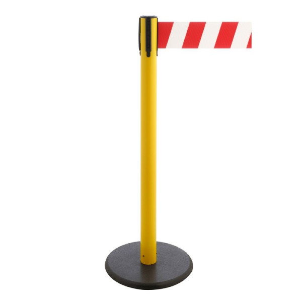 Stein HGS Personenleitsystem -P-Line Premium-, gelb, rot/weiß diagonal (schraffiert), mit magnetischem Gurtendstück, Gurtlänge: 3,8 m, 34241e-1304