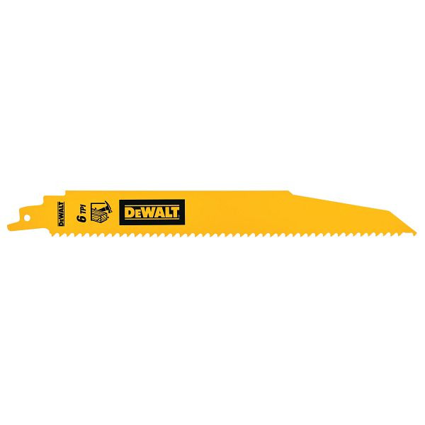 DeWalt Säbelsägeblatt Bi-Metall für nageldurchsetztes Holz (Demolition) 228mm 6TPI, VE: 5 Stück, DT90381-QZ