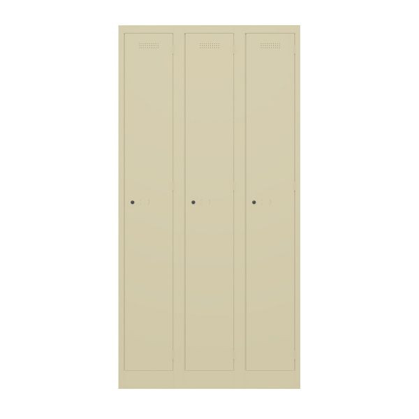 Bisley Garderobenschrank Primary Locker, 3 Abteile, 606 creme, PL3050T1606