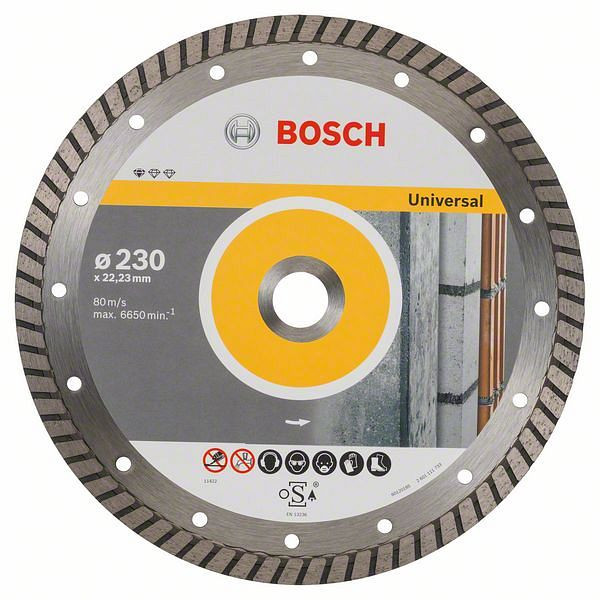 Bosch Diamanttrennscheibe Standard for Universal Turbo, 230x22,23x2,5x10 mm, 2608602397