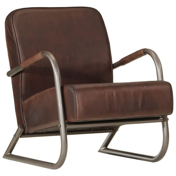 vidaXL Sessel Braun Echtleder, Füllung: Schaumstoff, 359632
