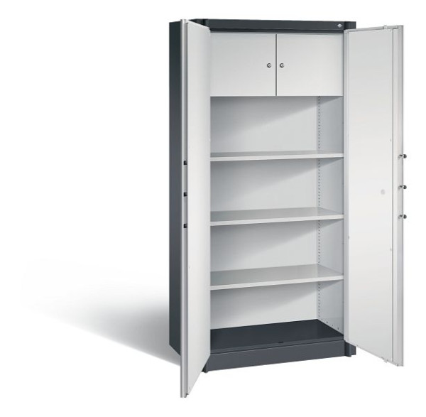 C+P Feuerschutzschrank Certos, H1950xB930xT500mm, Farbe: Schwarzgrau / Lichtgrau, Klinkengriff, 4 OH, 1170-200 S10003
