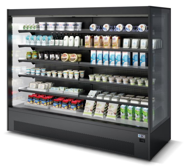 ISA Wandkühlregal GALAXY TN 2500 OPEN, für Take-Away Kühlprodukte und Getränkekühlung, steckerfertig, Umluftkühlung, 4538050205250