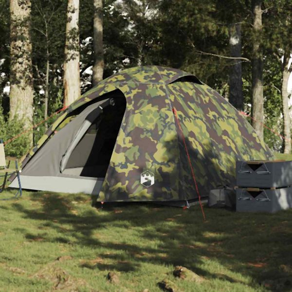 vidaXL Kuppel-Campingzelt 3 Personen Tarnmuster Wasserdicht, 4009617