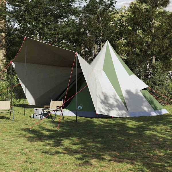 vidaXL Familien-Tipi-Zelt mit Dach Grün und Beige 510 x 690 x 330 cm, 42000984