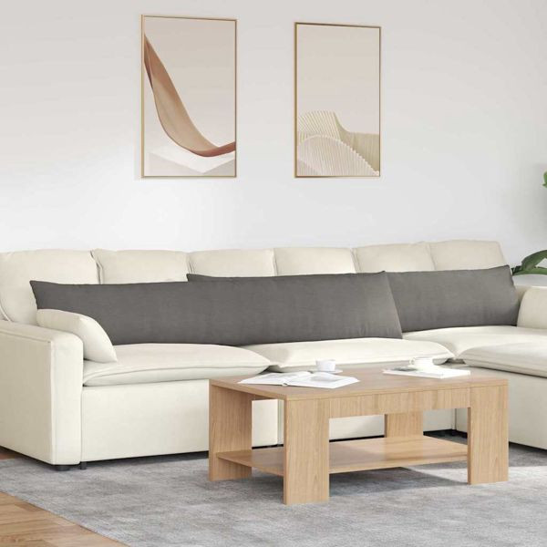 vidaXL Sofakissen 2 pcs Hellgrau 200 x 40 cm Cordstoff, 42013903