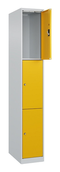 C+P Schließfachschrank Evolo PLUS, 3 Fächer, 1850x300x500mm, 7035/1004, 049000-103 S10000