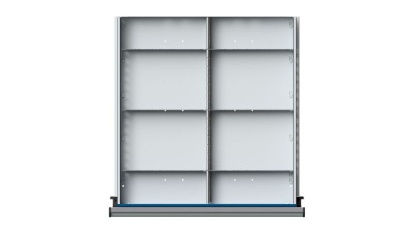 Ulmia Schubladeneinteilungsmaterial, Serie V + T (BL), 1/2 Teilung für Schublade, 40 mm, 901.900, 4014641061456