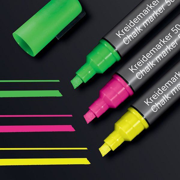 sigel Kreidemarker 50 - Keilspitze, 1-5mm, sortiert, 3 Stück, BA182