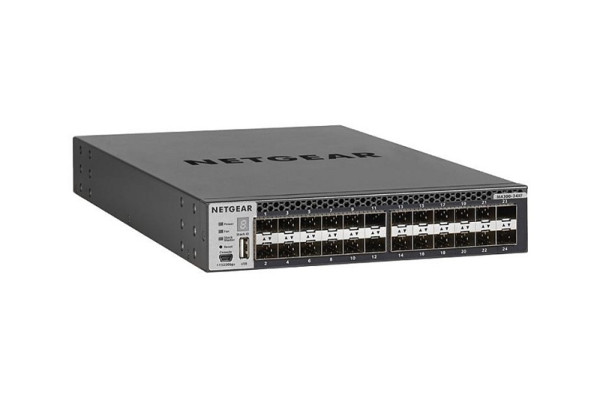 Netgear Gigabit Switch, 24x SFP+10G 2x shared 10GBase-T managed, 250W PSU, XSM4324FS-100NES