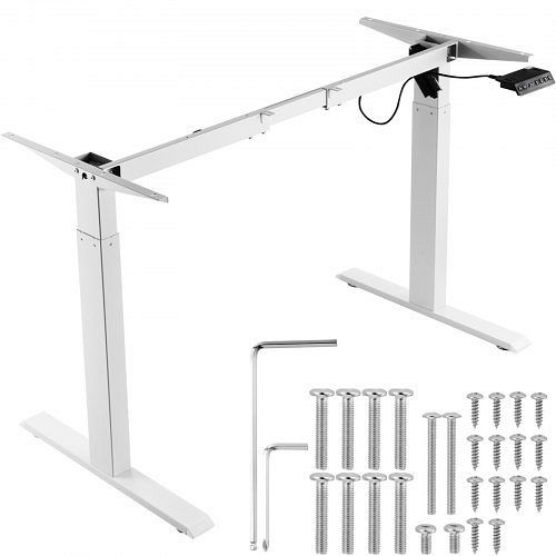 VEVOR Schreibtisch Gestell, verstellbar 70–117 cm Höhe und 95–158 cm Länge, Tischgestell für Computertische (nur weißer Rahmen), SJZDZDDJ2J70593CGV2