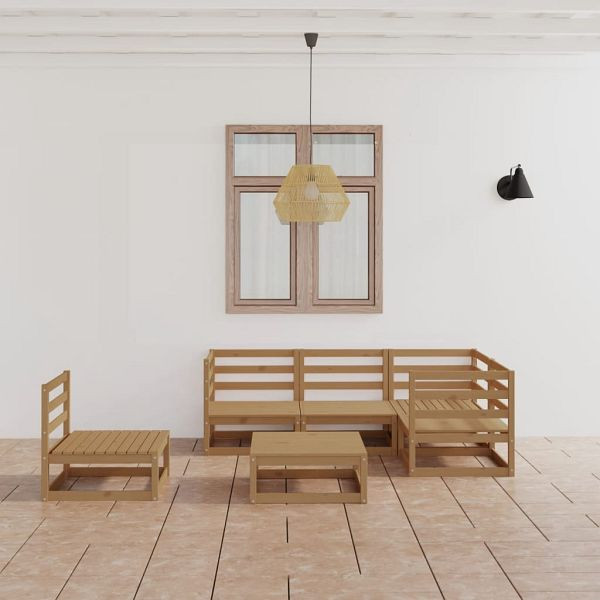 vidaXL 6-tlg. Garten-Lounge-Set Honigbraun Massivholz Kiefer, 3075582